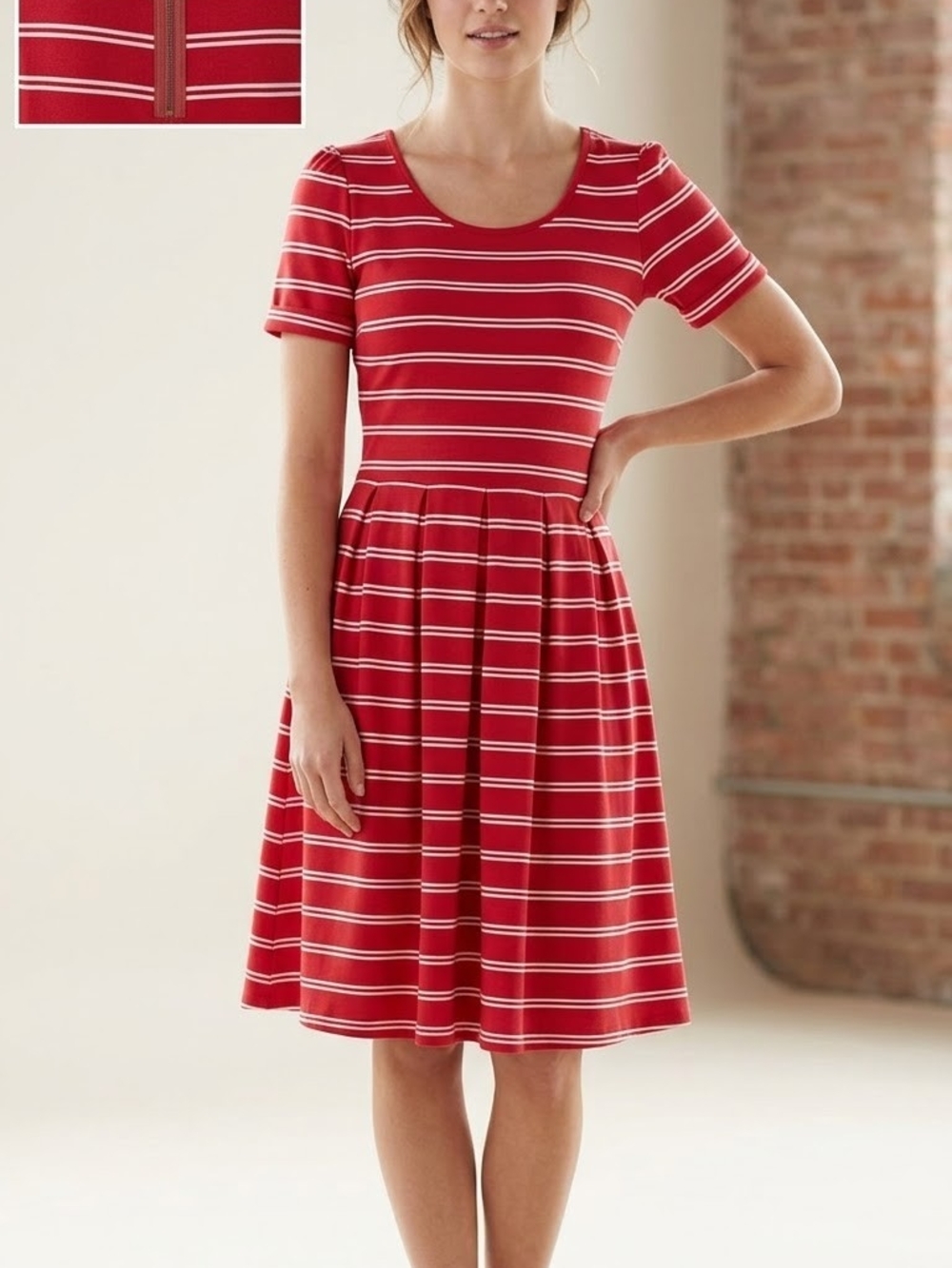 LulaRoe Red Striped Fit-and-Flare Dress